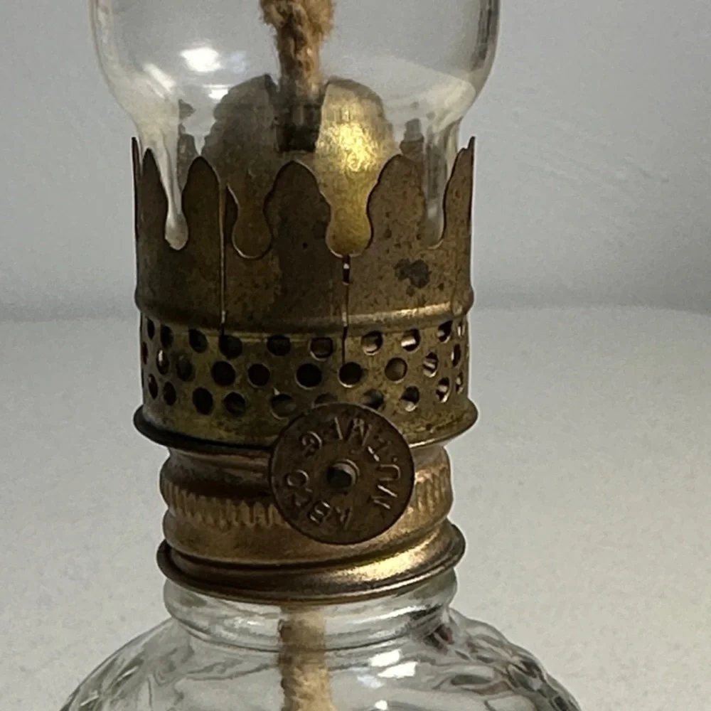 Vintage-Inspired Glass Lantern with Brass Accents